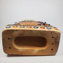 Load image into Gallery viewer, Huge Colorful Ceramic Hollywood Regency Elephant Plant Stand / Side Table India