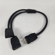 Load image into Gallery viewer, 30 Inch Lighting Fanout Cable Stage Pin Male to Two Female 250V/15A 125V/20A