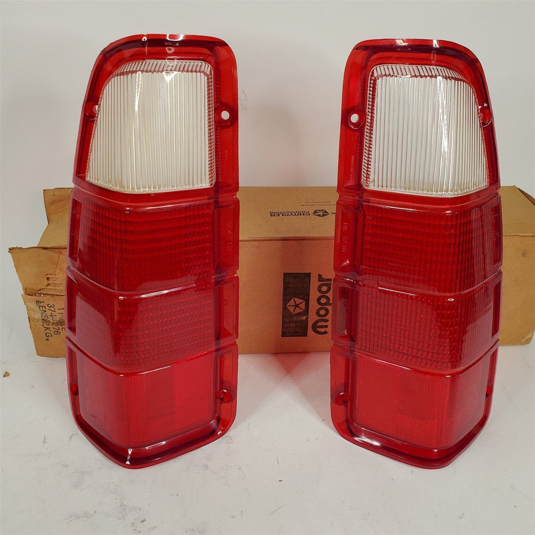 72-80 Dodge Ram Truck Tail Light Lens Set RH LH Ramcharger NOS 3744277 3744276
