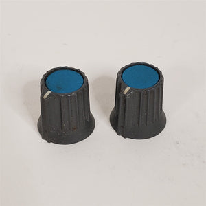 PAIR Larger Blue Knobs for AUX Section Vtg Soundcraft 200B 16 & 24 Channel Mixer