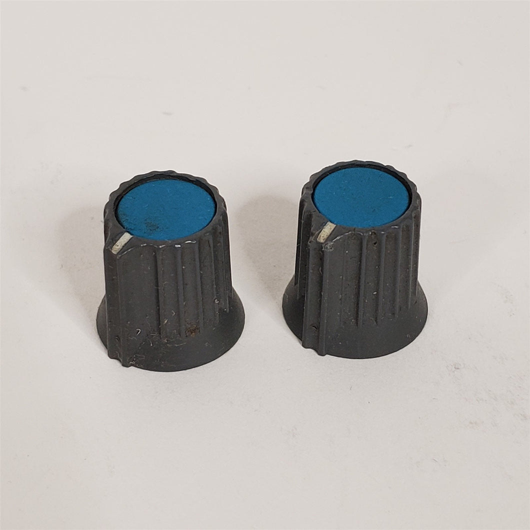 PAIR Larger Blue Knobs for AUX Section Vtg Soundcraft 200B 16 & 24 Channel Mixer