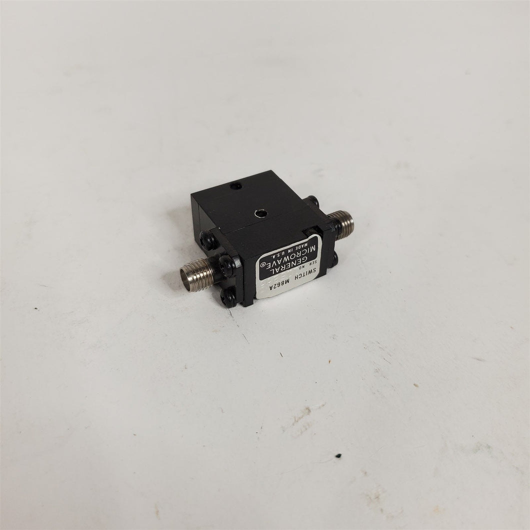 General Microwave M862A RF Coaxial Switch 0.1 TO 18 GHz SPST (2)SMA(f) (1)SMC(m)