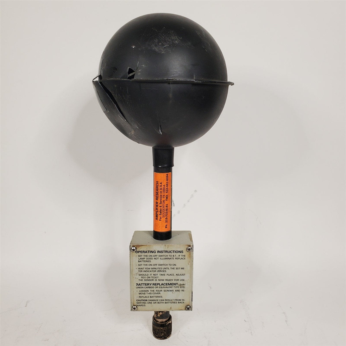 Rare Isotropic Electrical Field Sensor Antenna .005-2.5 MHz Aeritalia ...