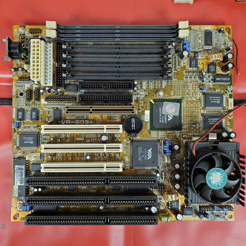 Vintage 1998 Original Motherboard w/ Gold Cyrix 6X86MX Processor FIC VA-503+