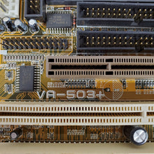 Load image into Gallery viewer, Vintage 1998 Original Motherboard w/ Gold Cyrix 6X86MX Processor FIC VA-503+