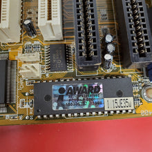 Load image into Gallery viewer, Vintage 1998 Original Motherboard w/ Gold Cyrix 6X86MX Processor FIC VA-503+