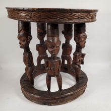 Load image into Gallery viewer, Primitive Hand Carved Figural Table w/ 5 Male Carved From Single Wooden Log