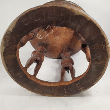 Load image into Gallery viewer, Primitive Hand Carved Figural Table w/ 5 Male Carved From Single Wooden Log