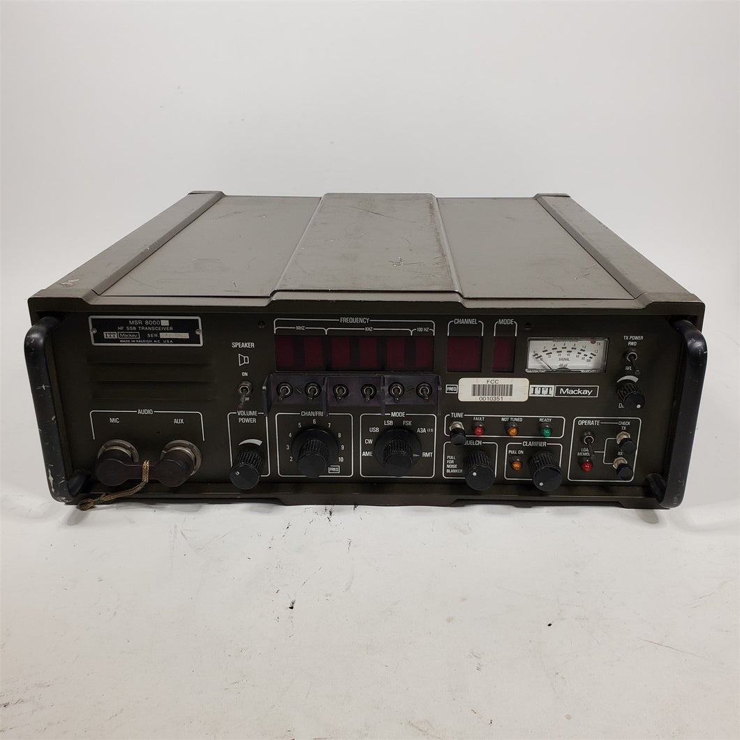 RARE HTF ITT Mackay MSR-8000 Military HF Transceiver Ham Radio in Olive Drab FCC
