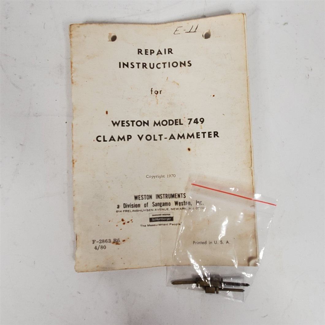 Weston Model 749 Clamp Volt-Ammeter Repair Instructions & Spare Tips