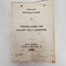 Load image into Gallery viewer, Weston Model 749 Clamp Volt-Ammeter Repair Instructions &amp; Spare Tips