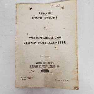 Weston Model 749 Clamp Volt-Ammeter Repair Instructions & Spare Tips