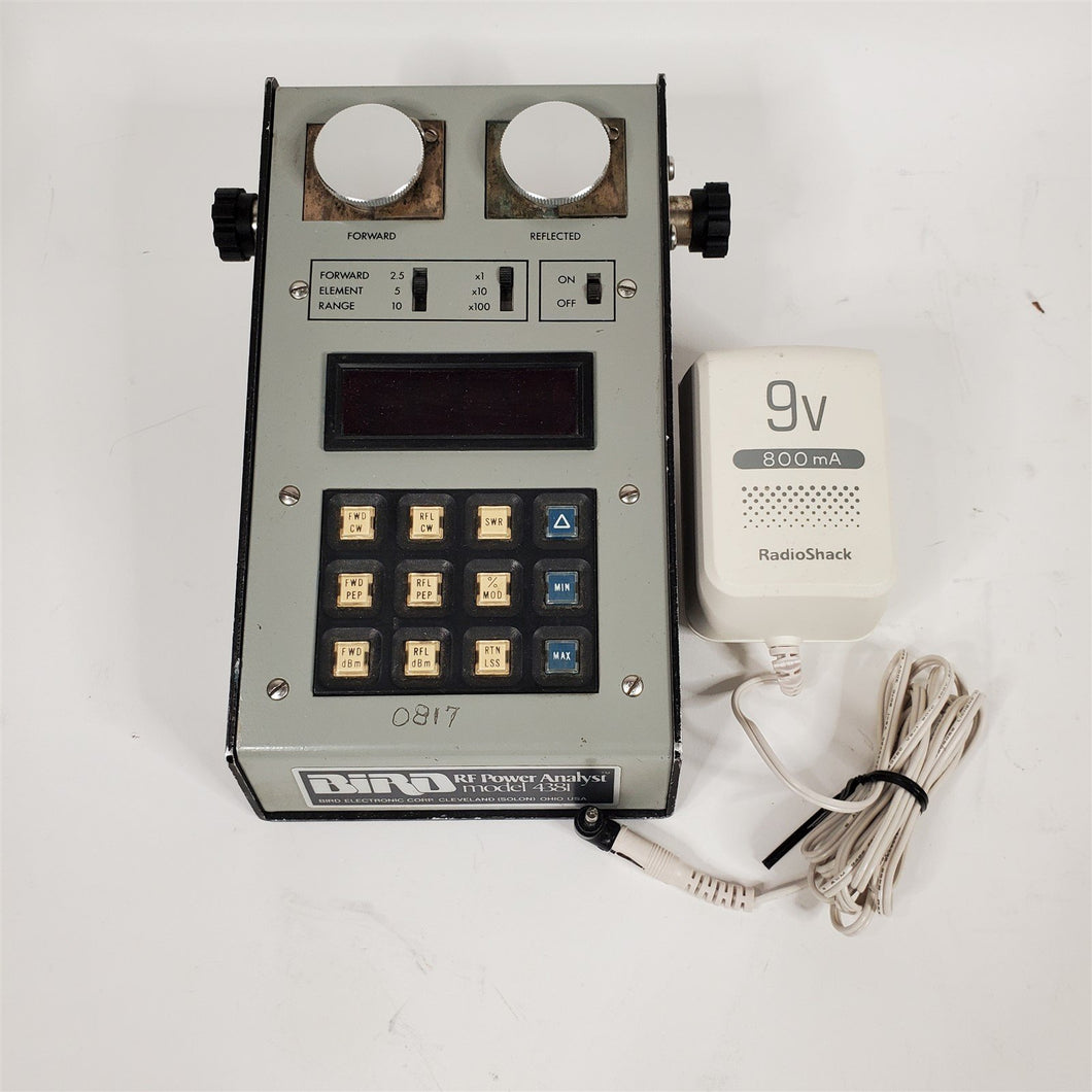 Bird 4381 RF Power Analyst RF Directional Wattmeter w/ RS Power Adapter