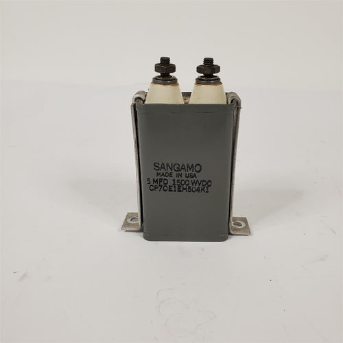 Vtg Sangamo CP70E1EH504K1 .5uF 1500 WVDC Paper Oil Capacitor USA Mil-Spec PIO