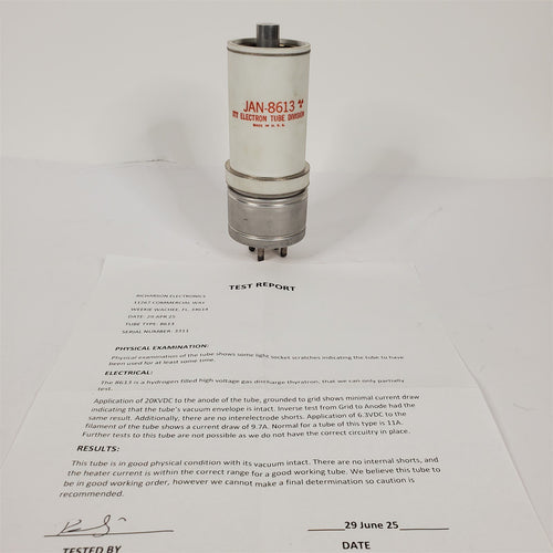 ITT JAN-8613 High Voltage Gas Discharge Thyratron Electron Tube Recent Test