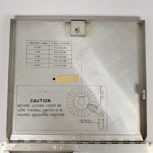 Top / Back Cover Assembly from Collins 30S-1 RF Amplifier Collins 544-7024-005