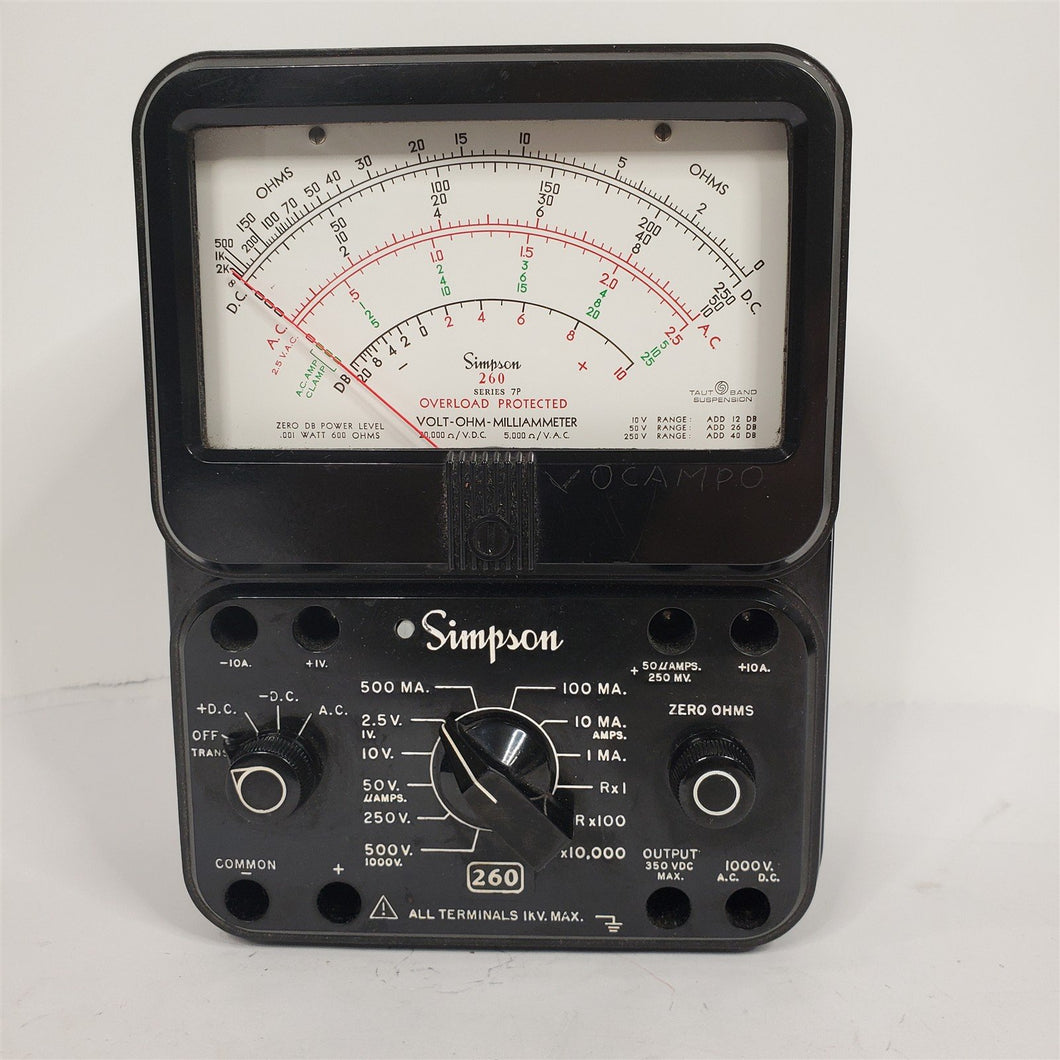 SIMPSON 260 Series 7M Volt Ohm Milliammeter DC AC VOM Meter