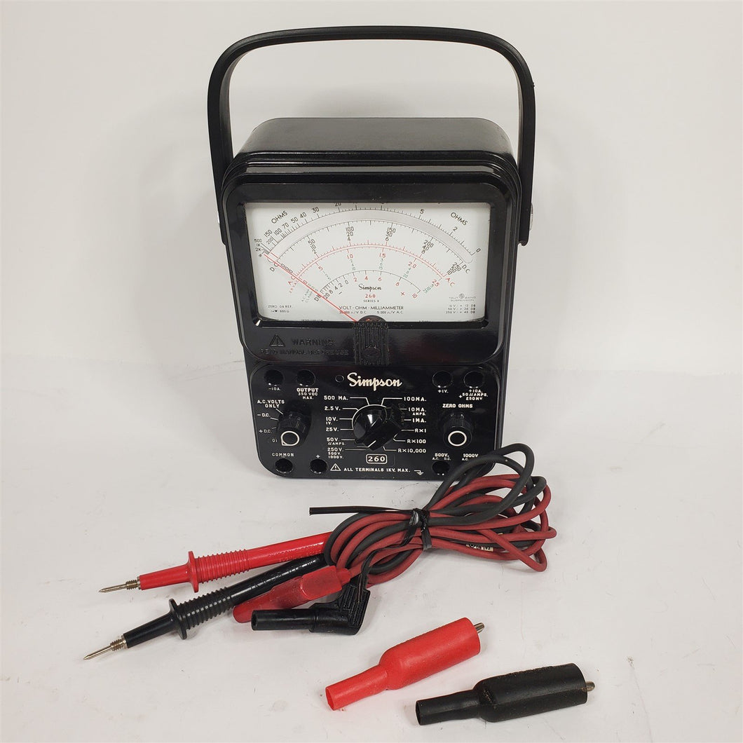 SIMPSON 260 Series 8 Volt Ohm Milliammeter DC AC VOM Meter w/ probes