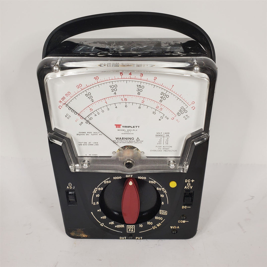 Triplett 630-PLK Type 7 Suspension Volt Ohm Milliammeter DC AC VOM