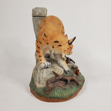 Load image into Gallery viewer, VTG 1980 Ski Country Bobcat &amp; Chipmunk Large Porcelain EMPTY Ltd. Ed. Decanter
