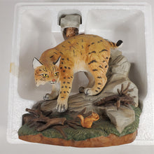 Load image into Gallery viewer, VTG 1980 Ski Country Bobcat &amp; Chipmunk Large Porcelain EMPTY Ltd. Ed. Decanter