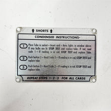 Load image into Gallery viewer, Condensed Instructions Plate for Hickok 123A Tube Tester