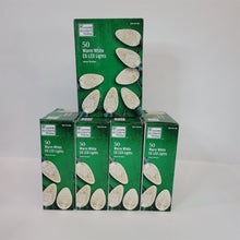 Load image into Gallery viewer, Lot of 5 String Light Sets 50 LED C6 Warm White Home Accents Holiday Christmas