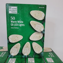 Load image into Gallery viewer, Lot of 5 String Light Sets 50 LED C6 Warm White Home Accents Holiday Christmas