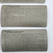 Load image into Gallery viewer, Lot of 8 Keystone Astronomy Stereoview Cards #593-600 Moon Saturn Mars Yerkes
