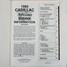 Load image into Gallery viewer, 80 1980 Cadillac Advance Service Information Manual