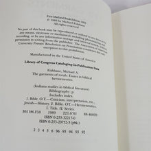 Load image into Gallery viewer, The Garments of Torah: Essays in Biblical Hermeneutics by Michael Fishbane