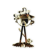Load image into Gallery viewer, Vintage Signed AJC Gold Tone Cartoon Golfer Golf Ball Figural Brooch Pin 3"
