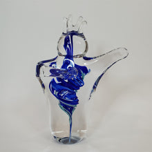 Load image into Gallery viewer, Schmidt Rhea Handblown glass Heartfelt Large 7" Paperweight Cobalt