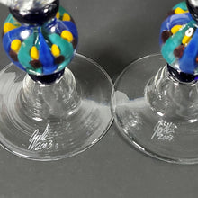 Load image into Gallery viewer, Handblown glass pedestal shaker set "Multicolor" by Gazelle Art Glass... Signed
