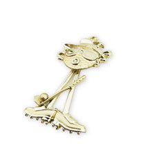 Load image into Gallery viewer, Vintage Signed AJC Gold Tone Cartoon Golfer Golf Ball Figural Brooch Pin 3"
