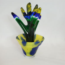 Load image into Gallery viewer, Hand Blown Mid Century Modern Art Glass Pot Cactus or Futurist Flower Signed