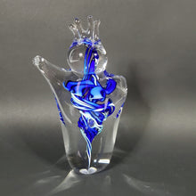 Load image into Gallery viewer, Schmidt Rhea Handblown glass Heartfelt Large 7" Paperweight Cobalt