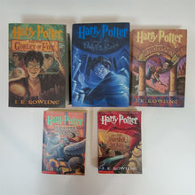 Load image into Gallery viewer, Lot of 5 Harry Potter Books by J. K. Rowling. Two paperback, three hardcover.