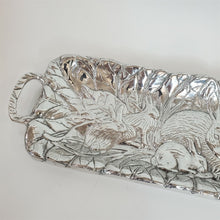 Load image into Gallery viewer, Rabbit Design Serving Tray in Polished Aluminum with Handles 19-1/2" Mexico