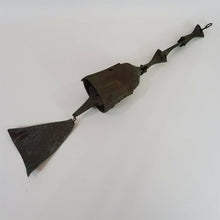 Load image into Gallery viewer, Cast Bronze Wind Bell/Chime 24" Arcosanti Paolo Soleri. Great Patina