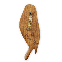 Load image into Gallery viewer, Vintage Hand Carved Wood Owl Perched Bird Folk Art Brooch Pin Initialed 3-5/8"