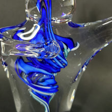 Load image into Gallery viewer, Schmidt Rhea Handblown glass Heartfelt Large 7" Paperweight Cobalt
