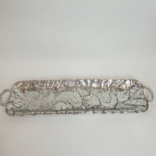 Load image into Gallery viewer, Rabbit Design Serving Tray in Polished Aluminum with Handles 19-1/2" Mexico