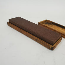 Load image into Gallery viewer, Vintage Oil Stone 2-Sided Natural Sharpening Stone Coarse &amp; Fine in Wooden Box