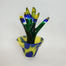 Load image into Gallery viewer, Hand Blown Mid Century Modern Art Glass Pot Cactus or Futurist Flower Signed