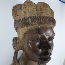 Load image into Gallery viewer, Primitive Hand Carved Bust - African Princess Heavy Ironwood 29" tall Sculpture