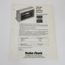 Load image into Gallery viewer, Vintage Original Radio Shack TRS-80 Printer Interface Selector Operations Manual