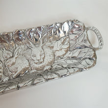 Load image into Gallery viewer, Rabbit Design Serving Tray in Polished Aluminum with Handles 19-1/2" Mexico
