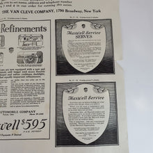 Load image into Gallery viewer, Antique 1916 Maxwell Motor Cars Original Advertisement Proof (Van Cleve Company)