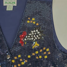 Load image into Gallery viewer, The Quacker Factory Women's Roosters Chick Chicken Sequined Vest Size M